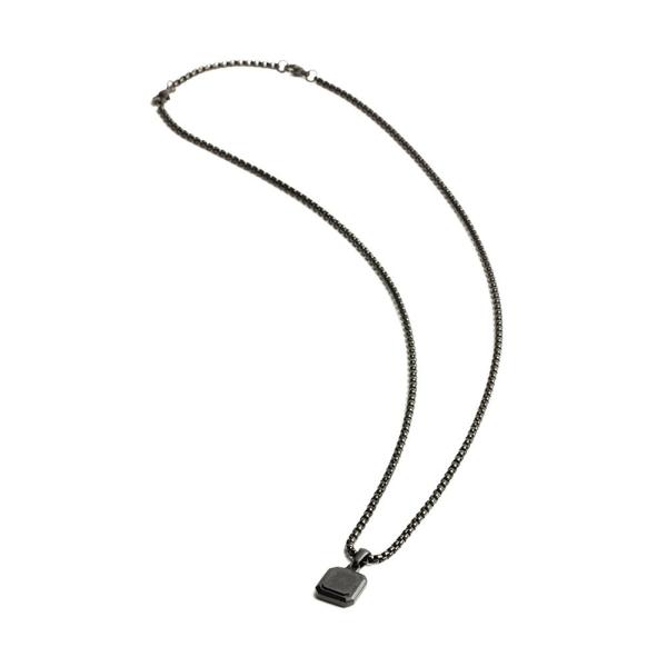 Halskette aus Titan/Stahl mit schwarzem Achat - Meraki Black